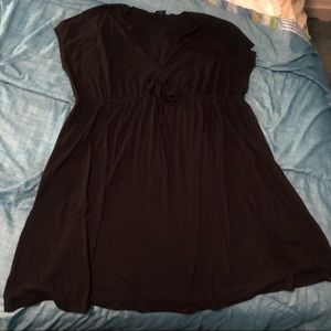 Black plunge Casual summer top / swimsuit cover